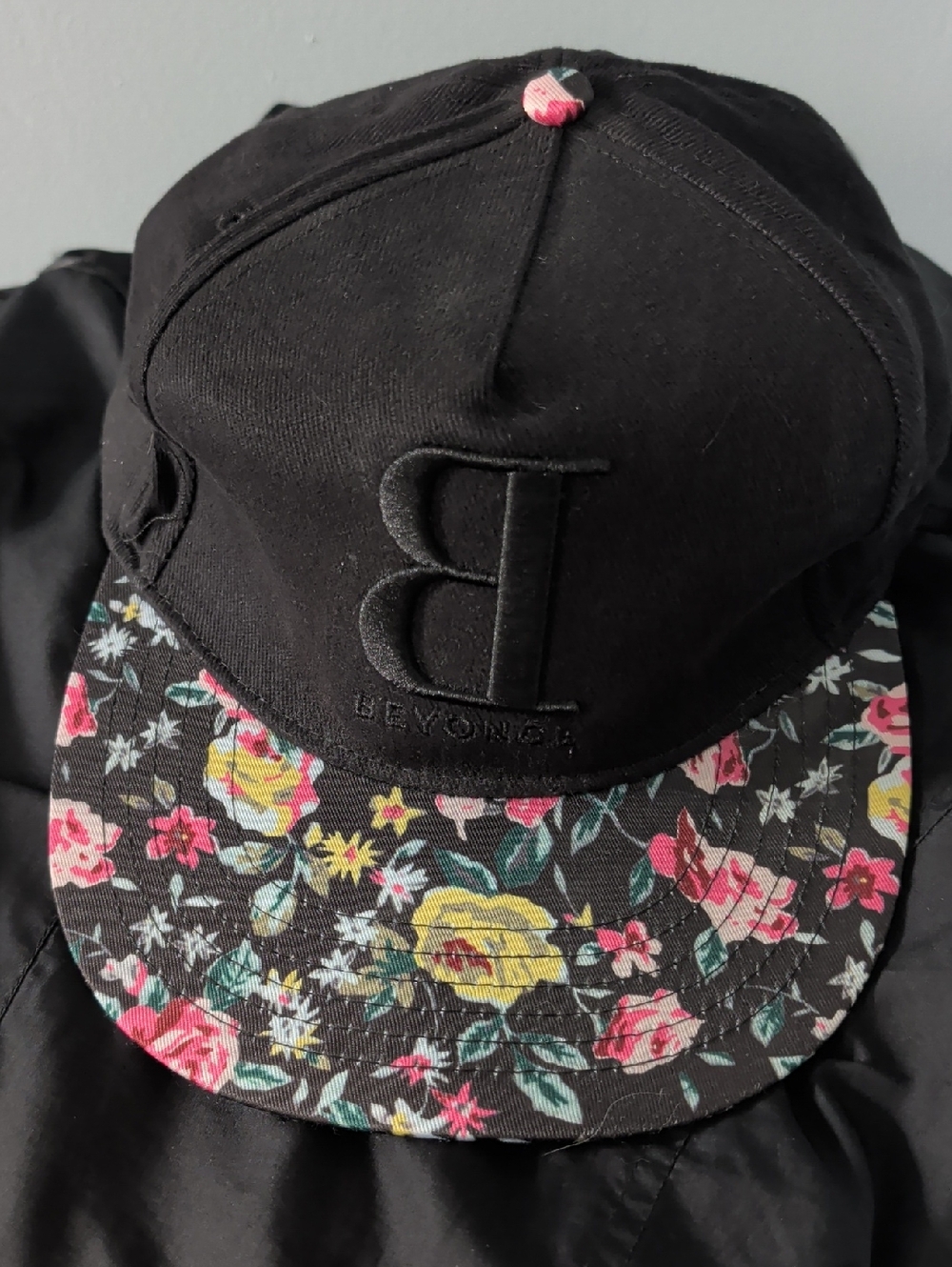 Beyoncé Floral Brim Black Snapback Hat